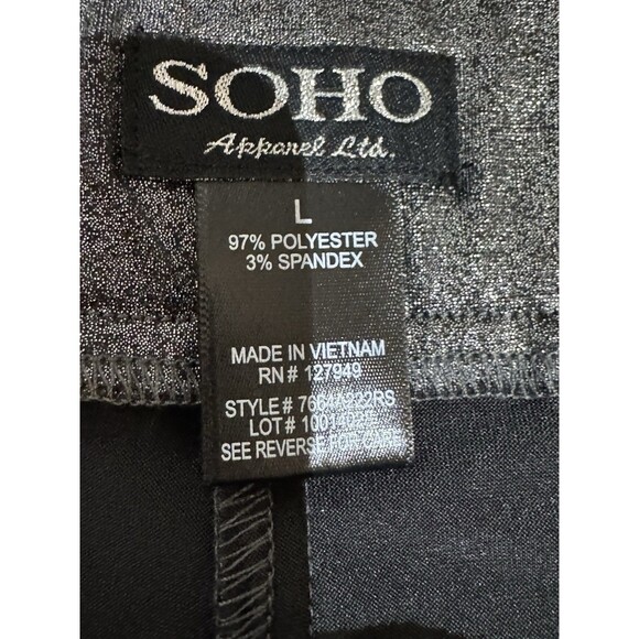 NWT Soho Apparel Ltd Pull-On Wide Leg Pants Size L Stretchy Comfort Silver Disco - Picture 6 of 7